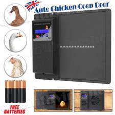 Automatic Chicken Coop Door Opener Timer Waterproof Pet Door W/ Free Batteries