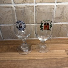 2x Vintage German Beer Glass