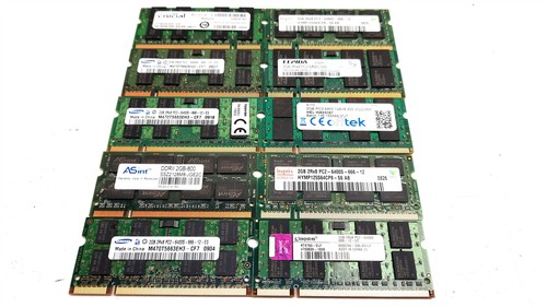 10x laptop memory ram 2gb - 10x,