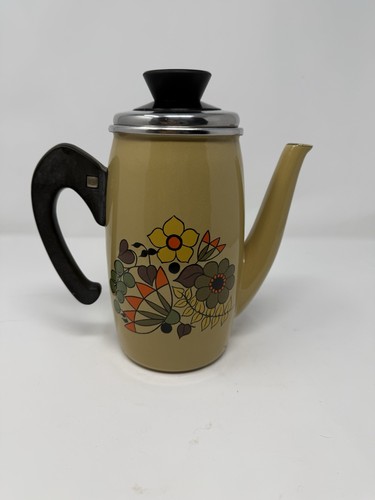 Vintage 1960 floral enamel - floral,