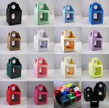 10 x Single Cupcake / Muffin / Fairy Cake Boxes With 2 Windows, Choose Colour