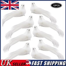 12PCS Clip On Christmas Dove Birds Festive Xmas Tree Bird Decoration Ornament🔥