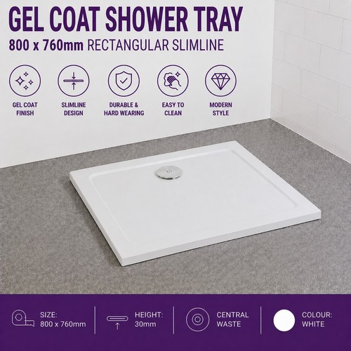 Gel coat shower tray 800 - 800, x