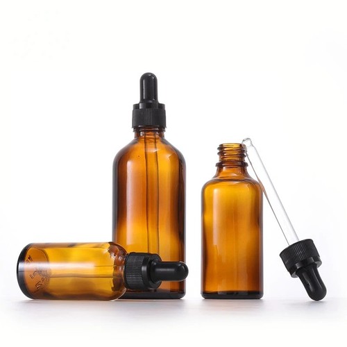 2pcs amber glass dropper - amber,