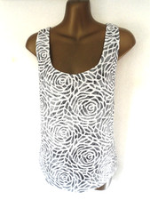 Joseph Ribkoff Black & ivory camisole 14 Textured print stretchy Party (9272