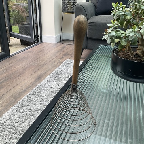 Antique wood wire whisk egg - antique,