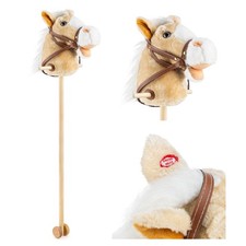 Hobby Horse Toy with Sounds, Handles and Wheels, Light Brown