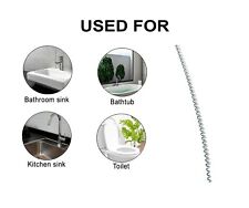 Flexible Drain Unblocking Rods 3m Long Waste Pipe Cleaner Sink Toilet Snake Uk