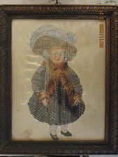 ANTIQUE EMBROIDERY PORTRAIT ON