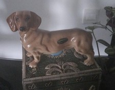 Vintage "Coopercraft"  Dachshund Dog Figurine VGC Length 8"