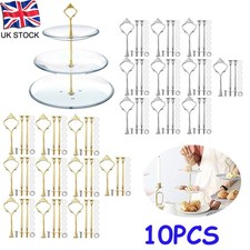 10 Set 3 Tiers Cupcake Plate Stand Cake Rack Handle Rod Fittings Wedding Party