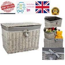 Large grey wicker storage - large,