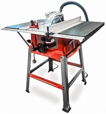 10" Table Saw 1800W Rip Fence Bevel Cut Extension Wings Dust Port Steel Stand