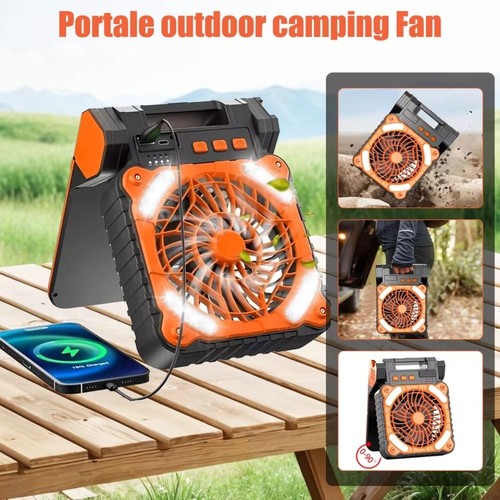 Camping fan with led - with,
