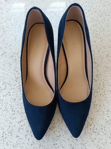 Navy suede court shoes - court, 6