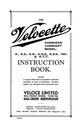 1931 velocette ks - 1931, k