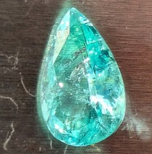 Colombian 1.11 Ct Emerald 9.6x6.1 Paraiba colour &glow Natural Pear Shaped Gem