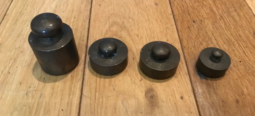 Lot antique brass weights - 4,