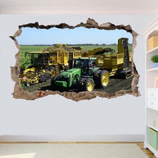 POTATO HARVESTER TRACTOR WALL STICKERS 3D ART MURAL ROOM OFFICE POSTER DECOR UB5