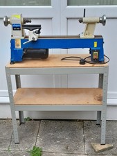 SCHEPPACH DMT 450 WOOD TUNRING LATHE, STAND, WOOD BLANKS +++ , LATHE NEEDS BELT.