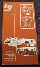Lothian Region Transport. Bus Timetable. Night Services. 1990. TA.