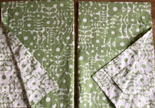 Cross Cross Stem Basil Green Orla Kiely 2 Oxford Pillowcases Cotton Percale New
