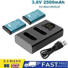 2Pcs EN-EL23 Battery +LCD