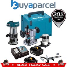 Makita DRT50RTJX2 18v Cordless Brushless Laminate Router Trimmer Plunge Base 5ah