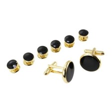 Mens Formal Black & Gold Gilt