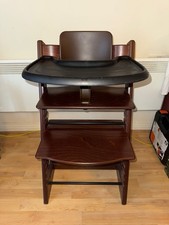 Stoke Tripp Trapp High Chair With Baby Set & Harness In White - Good Condition 