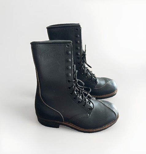 Vtg linesman boots black - vtg,
