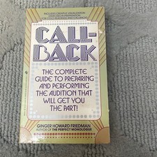 Call Back Audition Paperback Book by Ginger Howard Friedman Bantam Books 1993