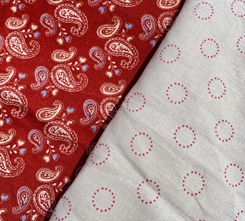 Cottage core red - red, paisley