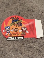 Sonic The Hedgehog Underground Rare Plush Toy Shelve Advert Rare American