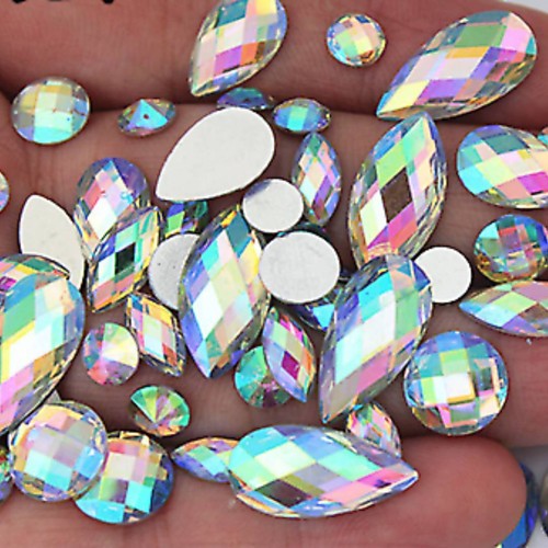 50x sparkly crystal flat - 50x, ab
