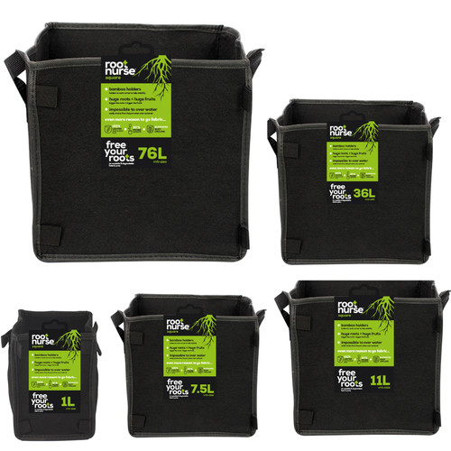 Square fabric plant pots - square,