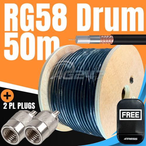 Black rg58 50m - 50m, 50