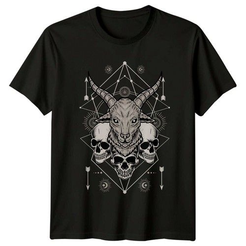 Goat skull occult - gothic, mens