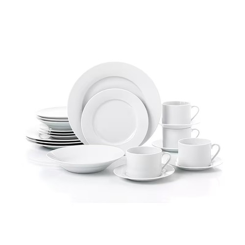 20pc white rimmed dinner - white,