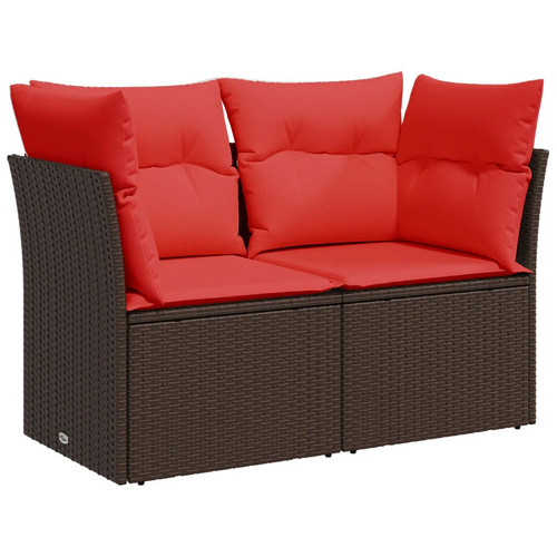 Garden sofa with cushion - sofa, brown