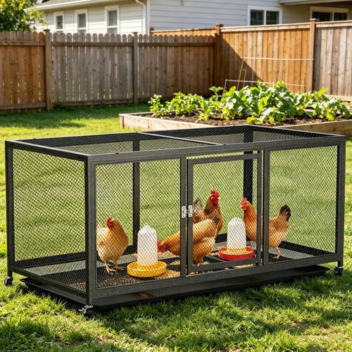 Large chicken coop with - large,