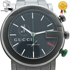 Vintage [ Exc+5 ] GUCCI 101M YA101331 Black Dial Chrono Quartz Men's 53mm Watch