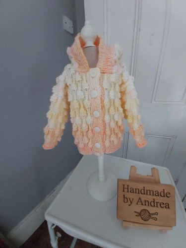 Hand knitted baby hooded - baby,