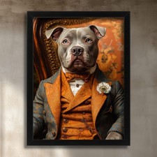 Blue Staffy Portrait Wall Art