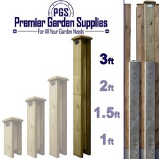3ft Timber/Concrete Garden Fence Panel 2-Way Straight Slotted Post Extender