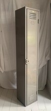 Vintage tall grey metal locker - tall,