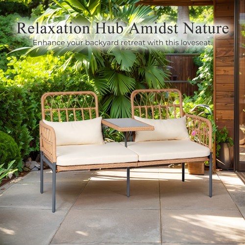 Outdoor double sofa rattan
