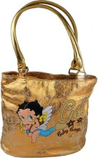 Betty BOOP GOLD Shabby Chic Effect Handbag - NEW - Closure: Zip