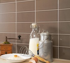 Dorset Smooth Gloss Coffee Metro Ceramic Wall Tiles, 100mm x 200mm