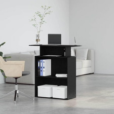 Black Reception Desk Front